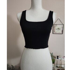 Black Crop Tank Top
